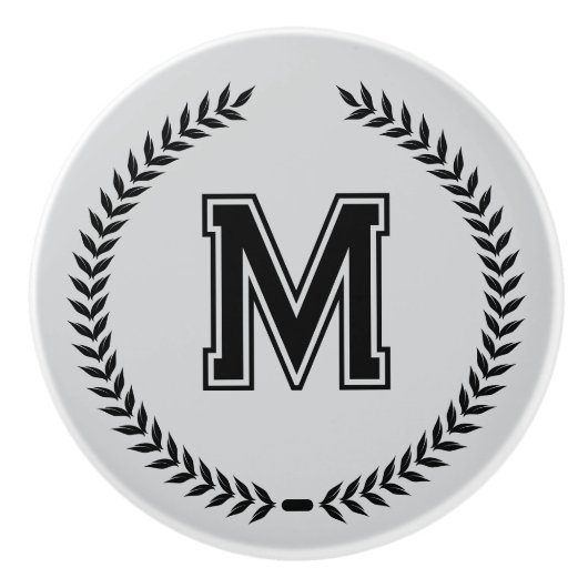 Persoonlijke Monogramme Handgrepen voor Laden Trek Keramische Knop (Voorkant)