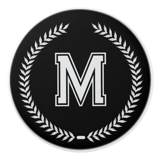 Persoonlijke Monogramme Handgrepen voor Laden Trek Keramische Knop (Voorkant)