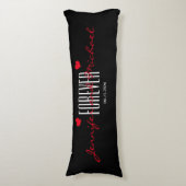 Persoonlijke Monogrammed Body Pillow Huwelijkscade Lichaamskussen (Voorkant Verticaal)