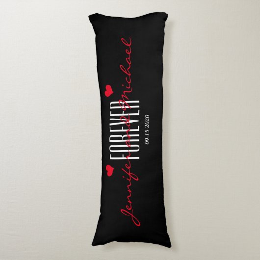Persoonlijke Monogrammed Body Pillow Huwelijkscade Lichaamskussen (Voorkant Verticaal)