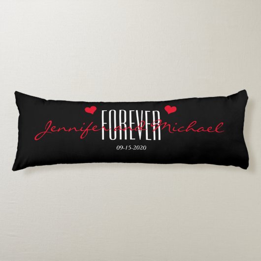 Persoonlijke Monogrammed Body Pillow Huwelijkscade Lichaamskussen (Voorkant)