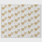 Persoonlijke monogrammen, dubbele gouden harten cadeaupapier (Vlak)