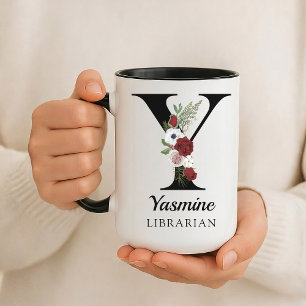 Persoonlijke monogrammok met alfabet voor biblioth mok