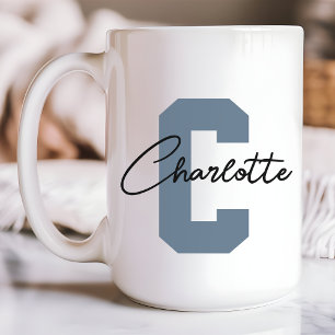 Persoonlijke monogrammok met eigen naam cadeau voo koffiemok