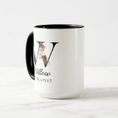 Persoonlijke monogrammok voor therapeut mok (Voorkant links)