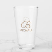Persoonlijke Monogramnaam Elegant Cadeau Glas (Achterkant)
