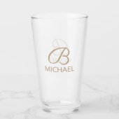 Persoonlijke Monogramnaam Elegant Cadeau Glas (Voorkant)