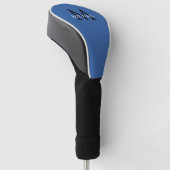 Persoonlijke Monogramnaam Initiaal Blauw Golfheadcover (Schuin)