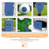 Persoonlijke Monogramnaam Initiaal Blauw Golfheadcover