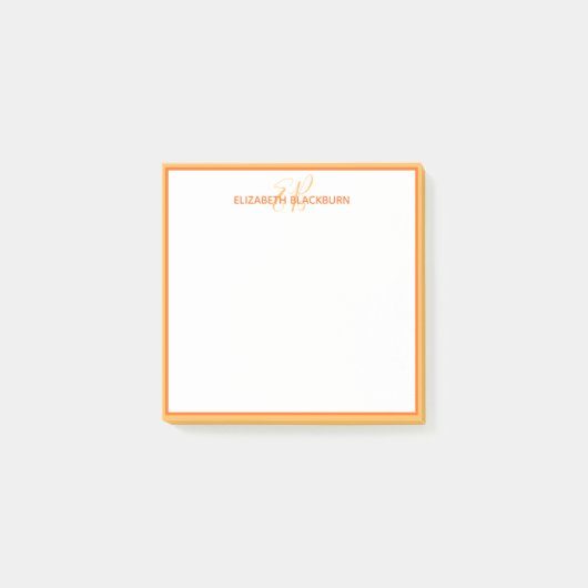 Persoonlijke Monogramnaam Minimalistisch Leuke Ora Post-it® Notes (Voorkant)