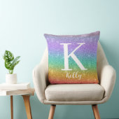 Persoonlijke Monogramnaam Nep Glitters Glanzend Kl Kussen (Stoel)