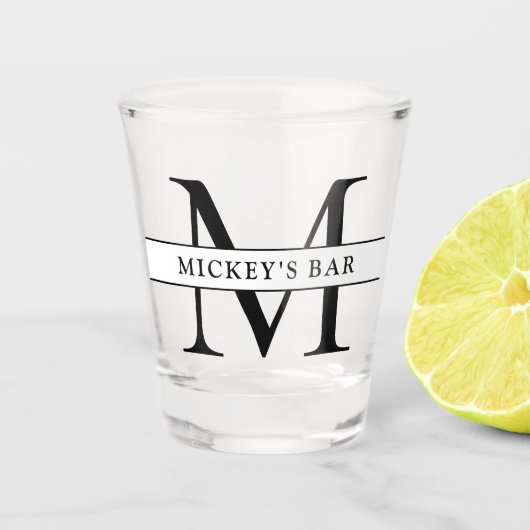 Persoonlijke Monogramnaam Shot Glas (Voorkant)