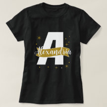 Persoonlijke Monogramnaam Zwart Wit en Goud