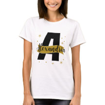 Persoonlijke Monogramnaam Zwart Wit Goud