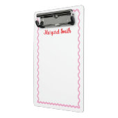 Persoonlijke monogramnotitieblokken met schelpvorm mini klembord (Angled2)
