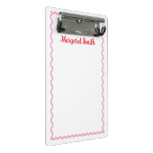 Persoonlijke monogramnotitieblokken met schelpvorm mini klembord (Schuin)