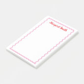Persoonlijke monogramnotitieblokken met schelpvorm post-it® notes (Schuin)