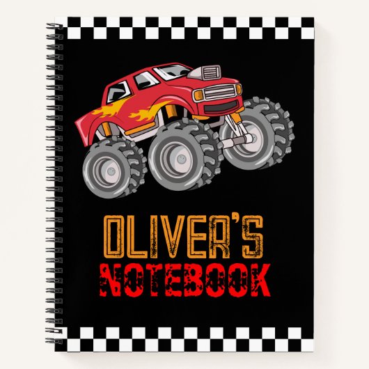 Persoonlijke Monster Truck Kinderen Notitieboek (Voorkant)