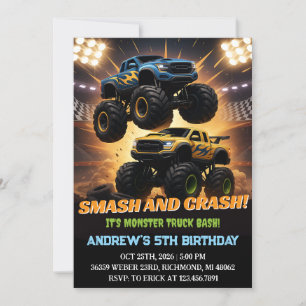 Persoonlijke Monster Truck Racing Verjaardagsfeest Kaart