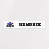 Persoonlijke Monster Truck Schoolnaam Labels (Design 1)