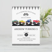 Persoonlijke Monster Truck Verjaardagsfeest Boom C Kaart (Staand voorkant)