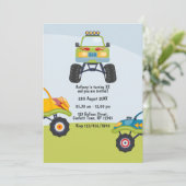 Persoonlijke Monster Truck Verjaardagsfoto Kaart (Staand voorkant)