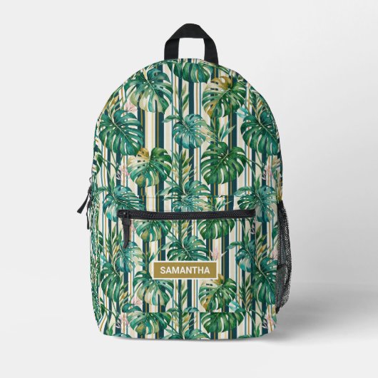 Persoonlijke Monstera Blad Bedrukte Rugzak (Voorkant)