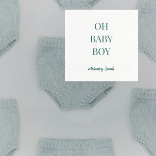 Persoonlijke Moody Blauwgroene Baby Shower voor Jo Servet