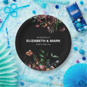 Persoonlijke Moody Waterverf Florals Wedding Papieren Bordje (Feest)