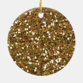 Persoonlijke Mooie Gouden Glitter Achttien Keramisch Ornament (Achterkant)