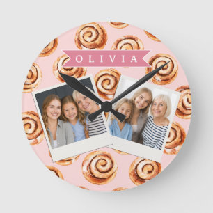 Persoonlijke Mooie Herfst Roze Kaneelbrood Bakkeri Ronde Klok