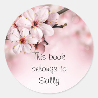 Persoonlijke mooie kersenbloesems ronde sticker