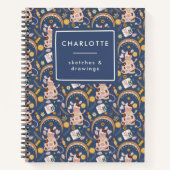 Persoonlijke Mooie Kerst Yoga Koe Whimsical Notitieboek (Voorkant)