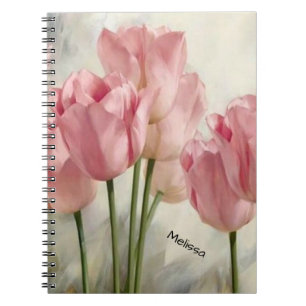 Persoonlijke mooie roze tulpen notitieboek