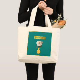 Persoonlijke Mooie Vrouwelijke Turquoise Feest Blo Grote Tote Bag
