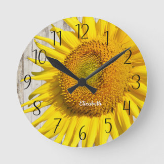 Persoonlijke mooie zonnebloem ronde klok
