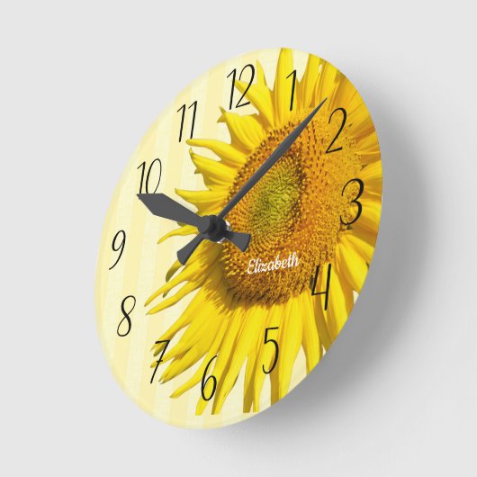 Persoonlijke mooie zonnebloempluis ronde klok (Hoek)