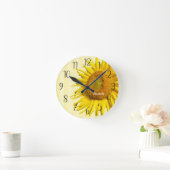 Persoonlijke mooie zonnebloempluis ronde klok (Huis)