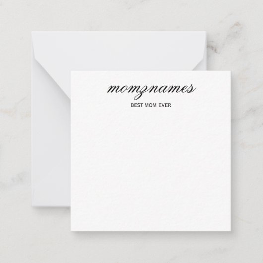 Persoonlijke Mooiste Moeder Ooit Calligrafie Naam Notitiekaartje (Voorkant)