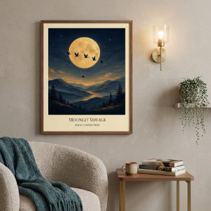 Persoonlijke 'Moonlit Voyage'-Kunstposter Poster