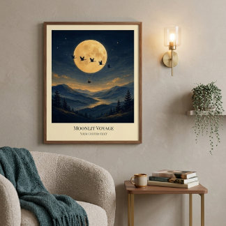 Persoonlijke 'Moonlit Voyage'-Kunstposter Poster