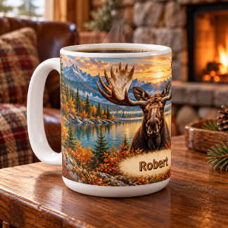 Persoonlijke Moose Mountain Lake Koffiemok