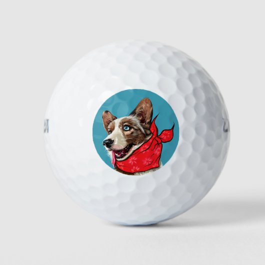 Persoonlijke Mop Pembroke Welsh Corgi Golfballen (Voorkant)