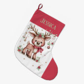 Persoonlijke Mop Reindeer Grote Kerstsok (Voorkant (Hangend))