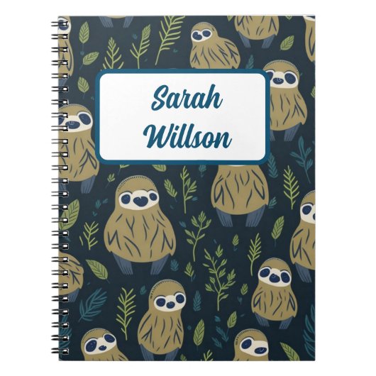 Persoonlijke Mop Sloth Dierennaam  Notitieboek (Voorkant)
