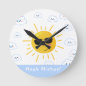 Persoonlijke Mop Sun en Cloud  Ronde Klok (Voorkant)
