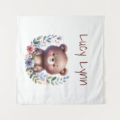 Persoonlijke Mopige Beer Welpen-kinderkamer Muur K Wandkleed (Voorkant (horizontaal))