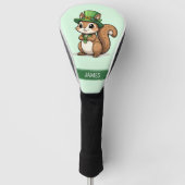 Persoonlijke Mopige Eekhoorn St. Patrick's Dag Golfheadcover (Voorkant)