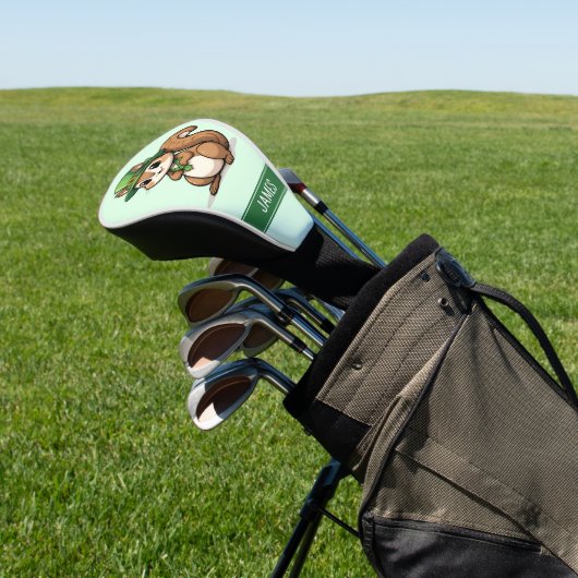 Persoonlijke Mopige Eekhoorn St. Patrick's Dag Golfheadcover (Insitu)