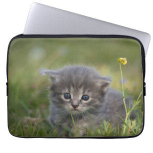 Persoonlijke Mopige Kitten Laptop Sleeve